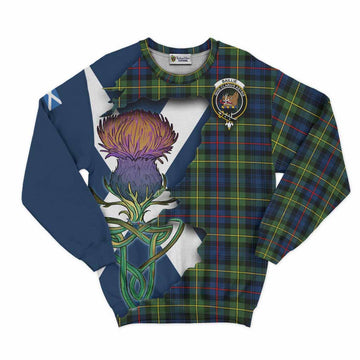 Baillie (Bailey) Tartan Family Crest Sweatshirt Scottish Thistle Celtic Inspired Unisex - Tartan Vibes Clothing