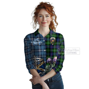 Baillie (Bailey) Tartan Women's Casual Shirt Happy St. Andrew's Day Half Tartan Style