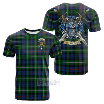Baillie (Bailey) Tartan Cotton T-shirt with Family Crest Celtic Skull Style Kid's Shirt - Tartan Vibes Clothing