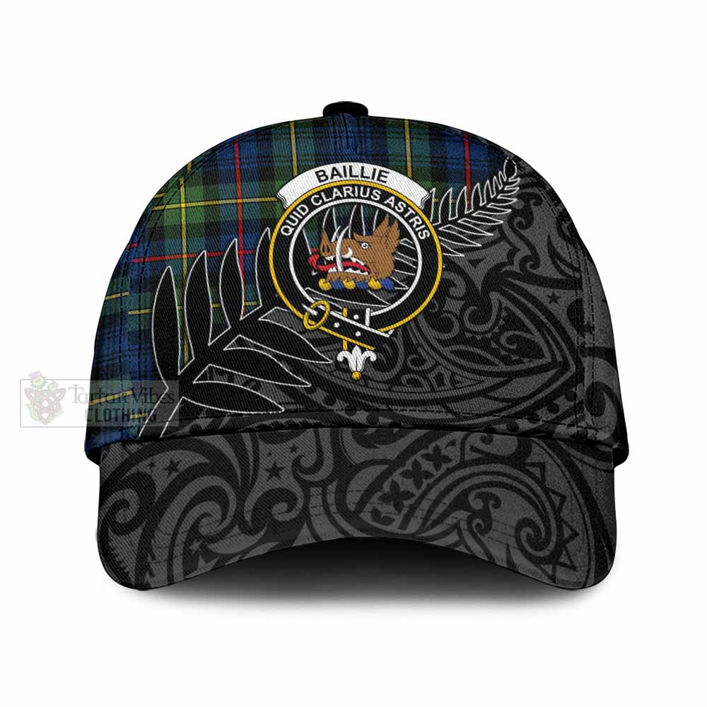 Tartan Vibes Clothing Baillie (Bailey) Tartan Classic Cap with New Zealand Silver Fern Half Style