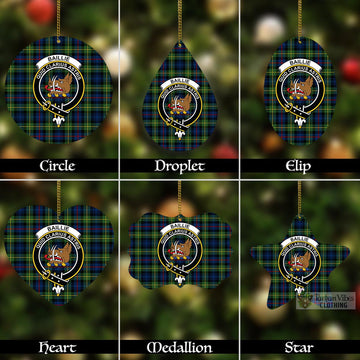 Baillie (Bailey) Tartan Christmas Aluminium Ornament with Family Crest