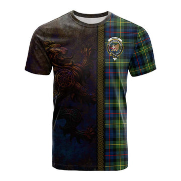 Baillie (Bailey) Tartan Family Crest Cotton T-shirt Alba Gu Brath Be Brave Lion Ancient Style Kid's Shirt - Tartan Vibes Clothing