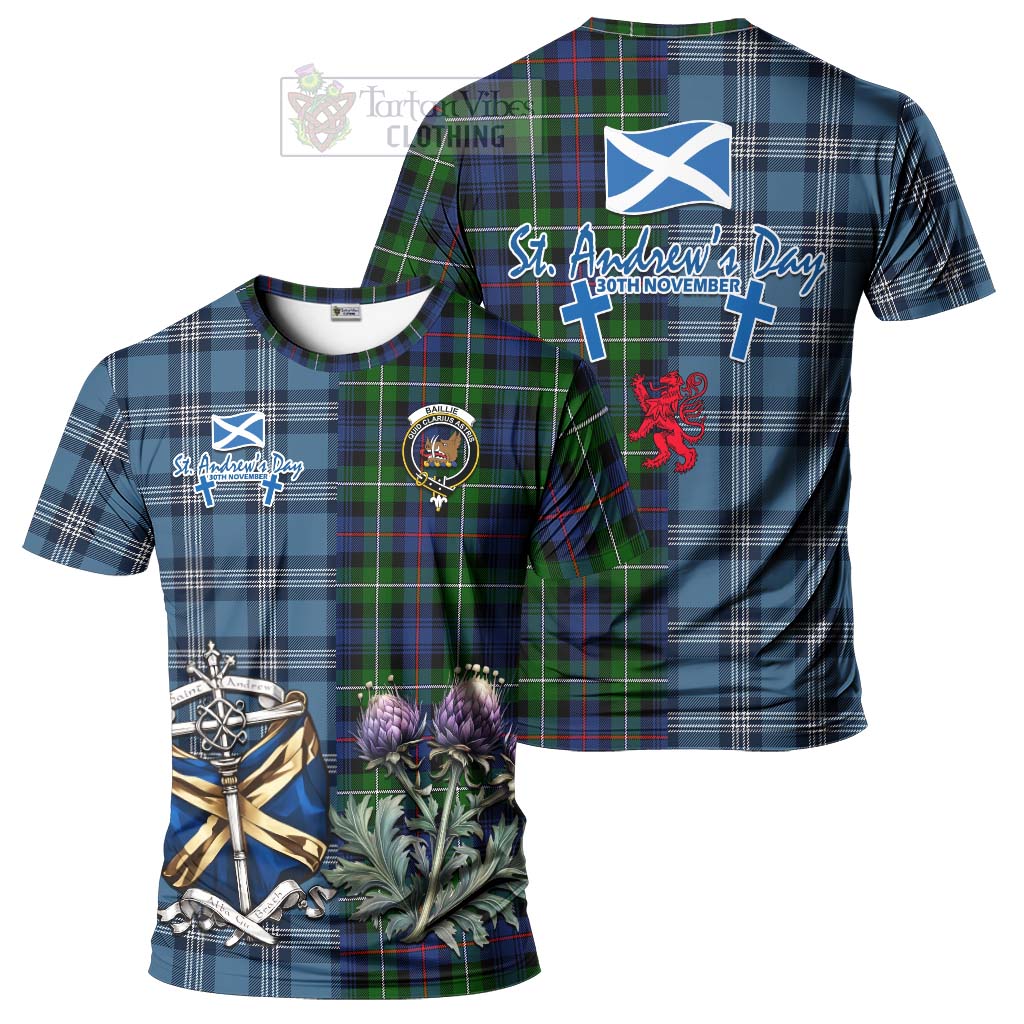 Tartan Vibes Clothing Baillie (Bailey) Tartan T-Shirt Happy St. Andrew's Day Half Tartan Style