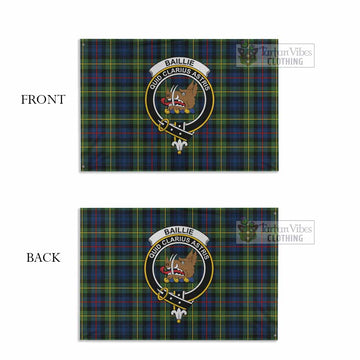 Baillie (Bailey) Tartan House Flag with Family Crest