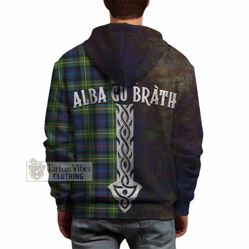 Baillie (Bailey) Tartan Family Crest Hoodie Alba Gu Brath Be Brave Lion Ancient Style - Tartan Vibes Clothing