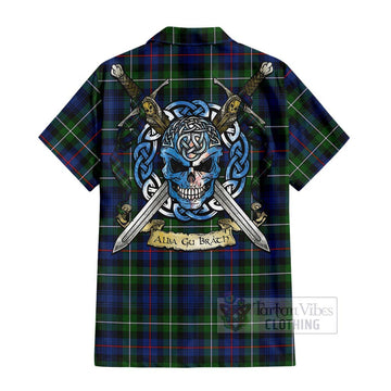 Baillie (Bailey) Tartan Hawaiian Shirt with Family Crest Celtic Skull Style - Tartan Vibes Clothing