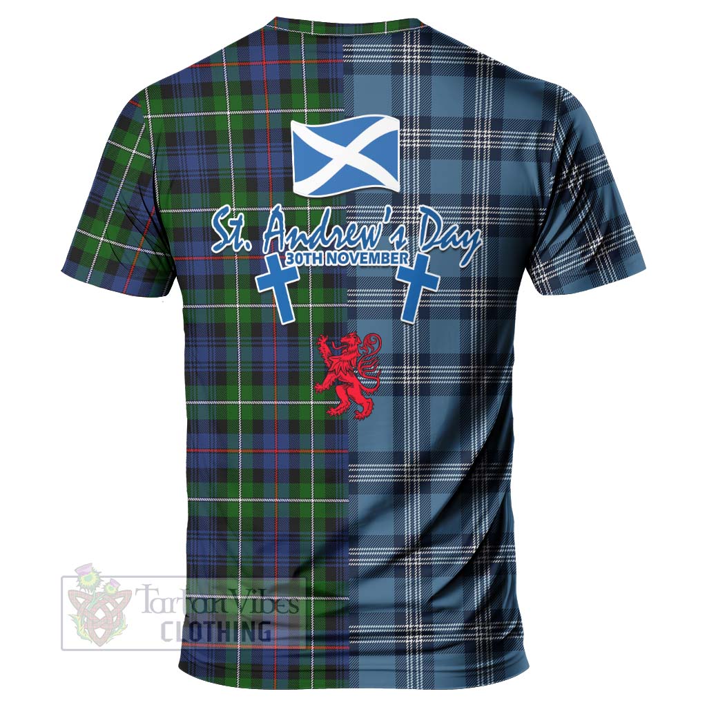 Tartan Vibes Clothing Baillie (Bailey) Tartan T-Shirt Happy St. Andrew's Day Half Tartan Style