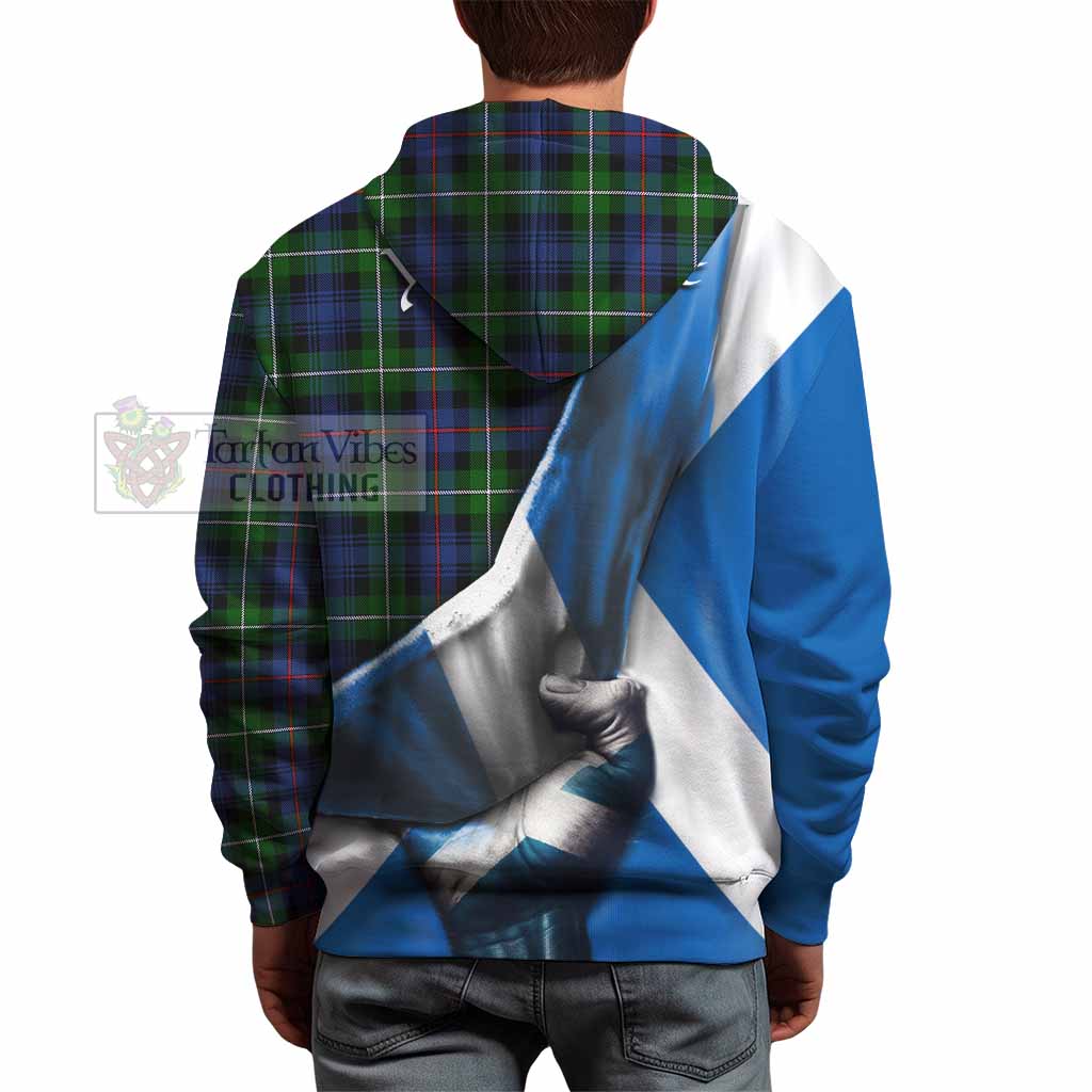 Tartan Vibes Clothing Baillie (Bailey) Tartan Hoodie with Family Crest Scotland Patriotic Style