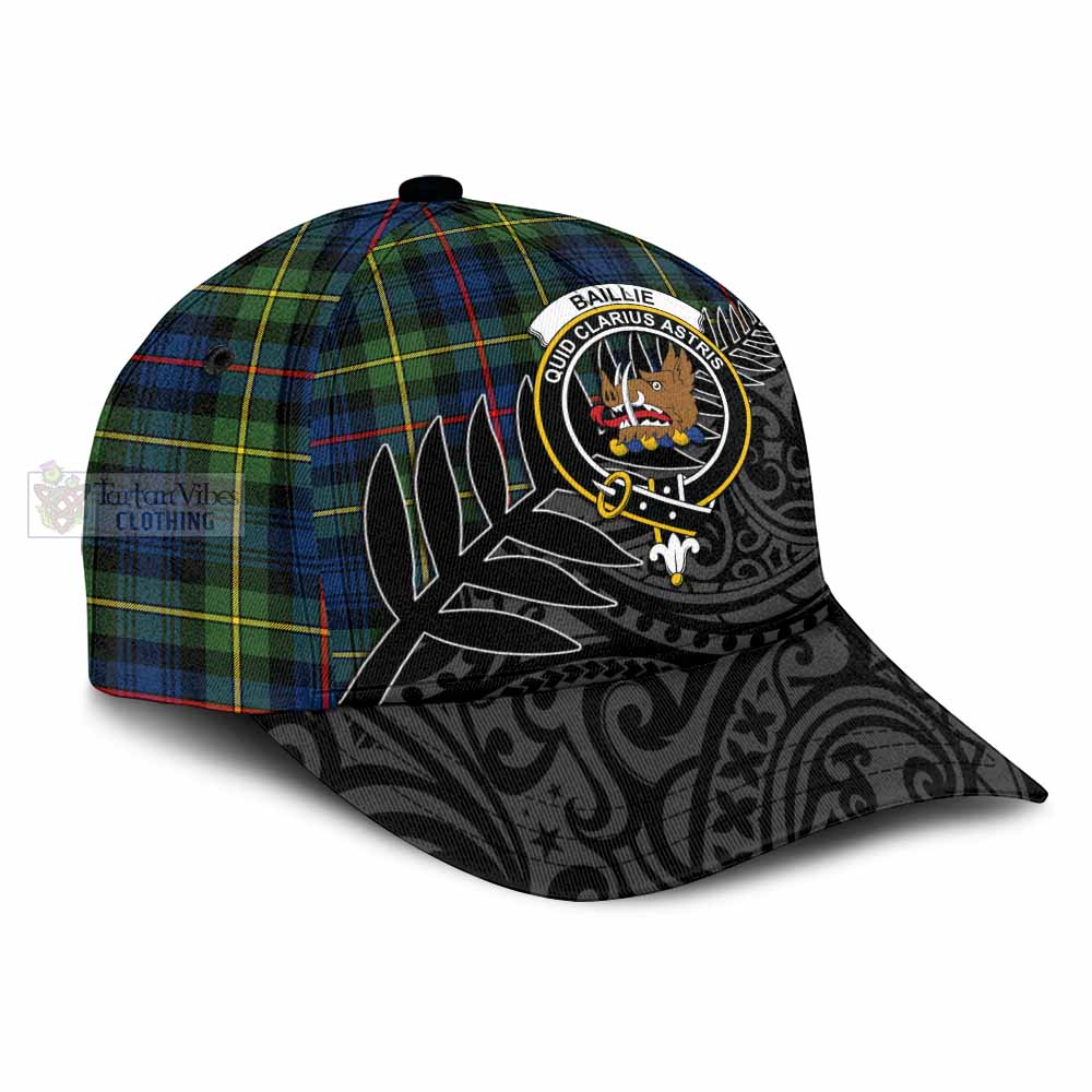 Tartan Vibes Clothing Baillie (Bailey) Tartan Classic Cap with New Zealand Silver Fern Half Style