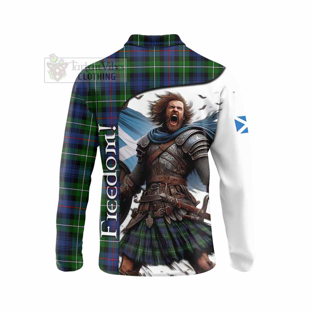 Tartan Vibes Clothing Baillie (Bailey) Crest Tartan Long Sleeve Polo Shirt Inspired by the Freedom of Scottish Warrior