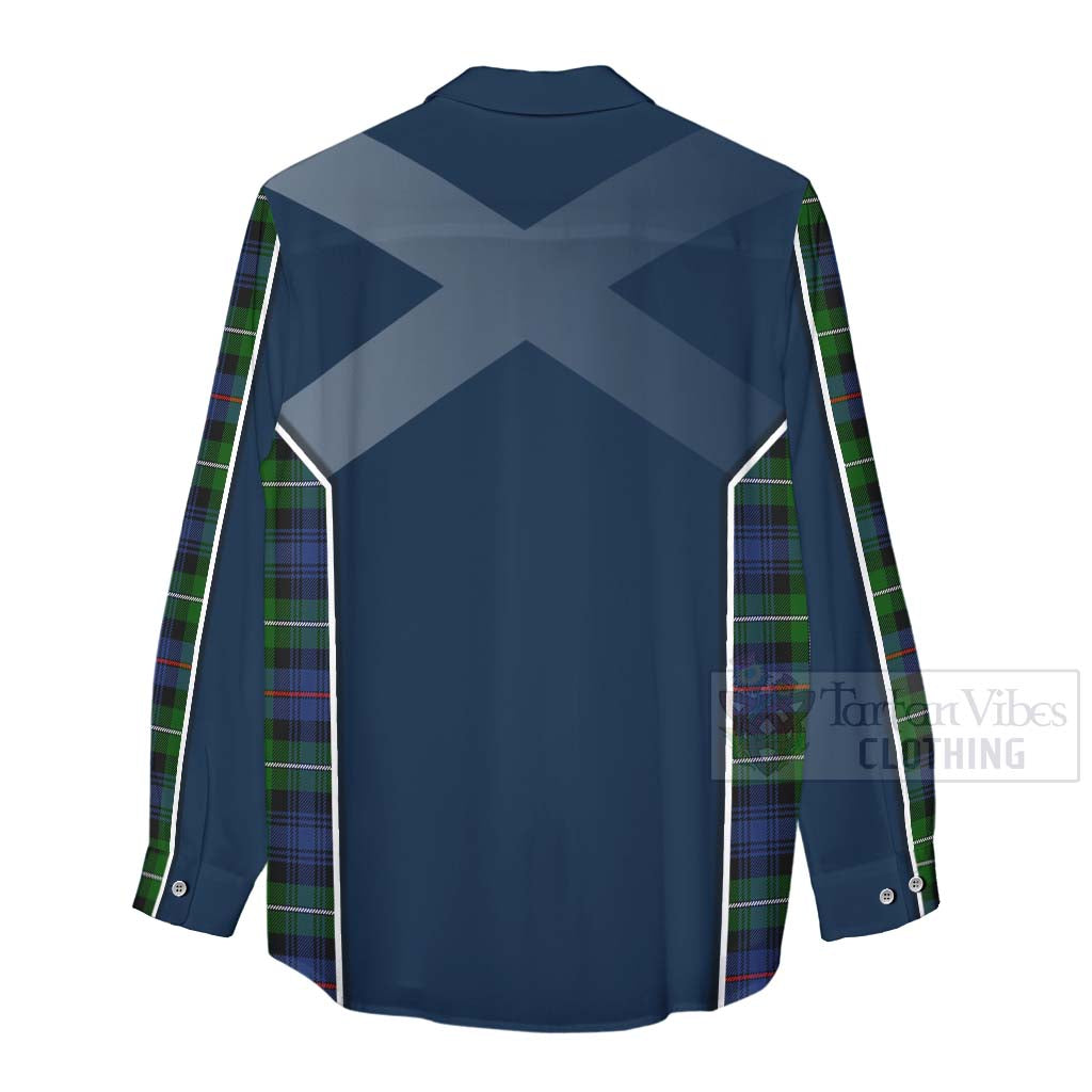 Tartan Vibes Clothing Baillie (Bailey) Tartan Women's Casual Shirt with Family Crest and Scottish Thistle Vibes Sport Style