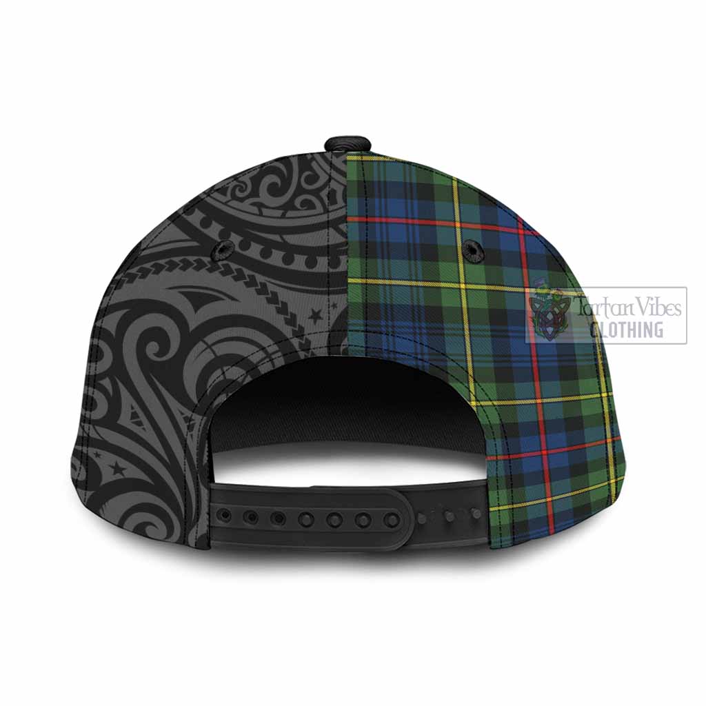 Tartan Vibes Clothing Baillie (Bailey) Tartan Classic Cap with New Zealand Silver Fern Half Style