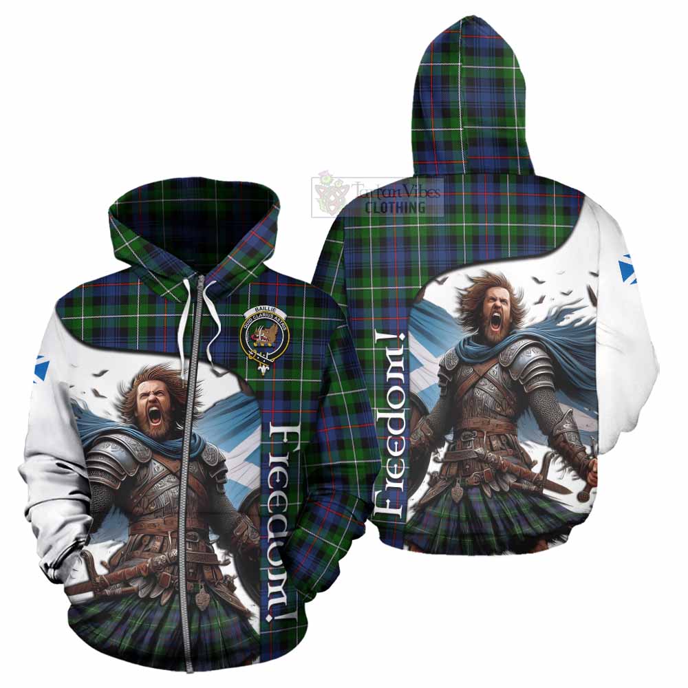 Tartan Vibes Clothing Baillie (Bailey) Crest Tartan Hoodie Inspired by the Freedom of Scottish Warrior