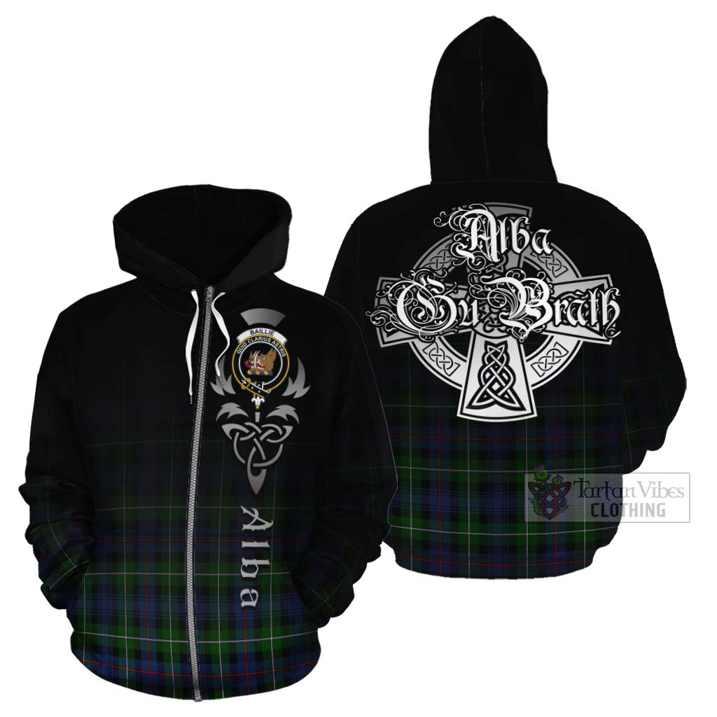 Baillie (Bailey) Tartan Cotton Hoodie Featuring Alba Gu Brath Family Crest Celtic Inspired - Tartan Vibes Clothing