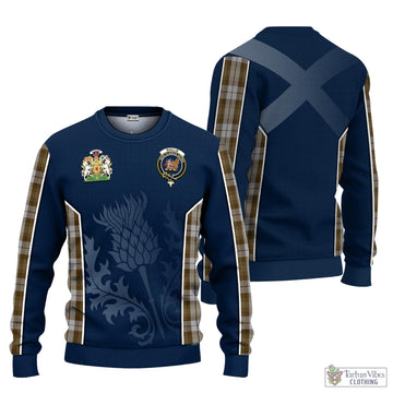 Baillie Dress Tartan Knitted Sweatshirt with Family Crest and Scottish Thistle Vibes Sport Style
