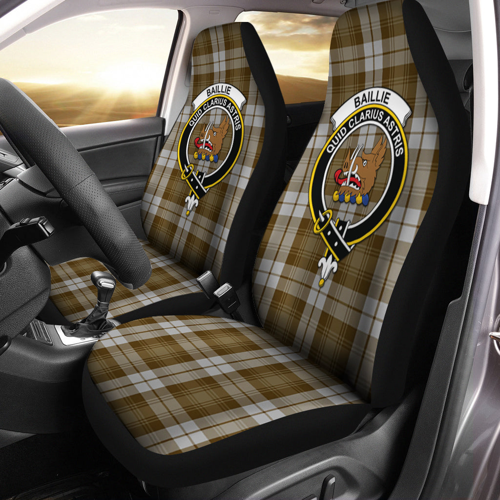 Baillie Dress Tartan Car Seat Cover with Family Crest One Size - Tartanvibesclothing