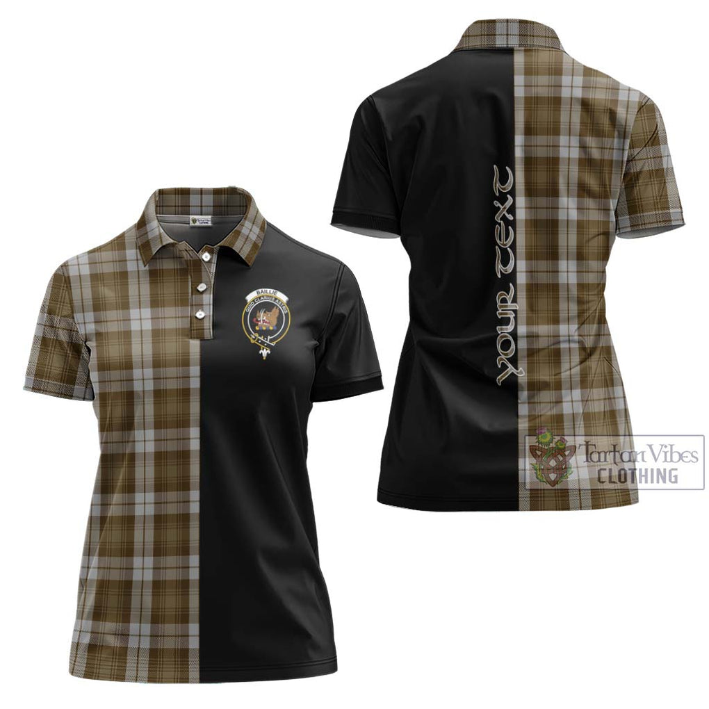 Baillie Dress Tartan Women's Polo Shirt with Family Crest and Half Of Me Style Women - Tartanvibesclothing Shop