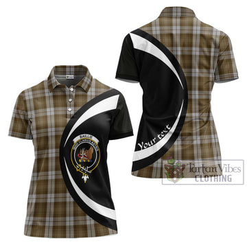 Baillie Dress Tartan Women's Polo Shirt with Family Crest Circle Style