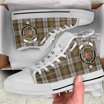 Baillie Dress Tartan High Top Shoes with Family Crest