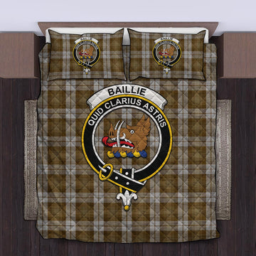 Baillie Dress Tartan Quilt Bed Set with Family Crest