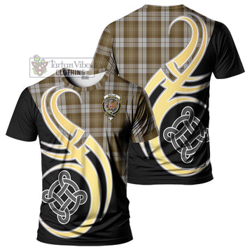 Baillie Dress Tartan T-Shirt with Family Crest and Celtic Symbol Style