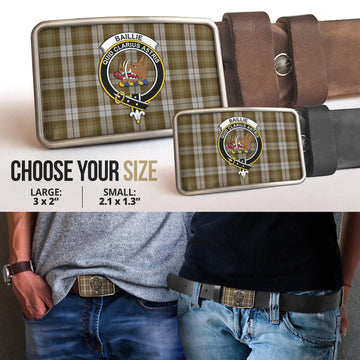 Baillie Dress Tartan Belt Buckles with Family Crest