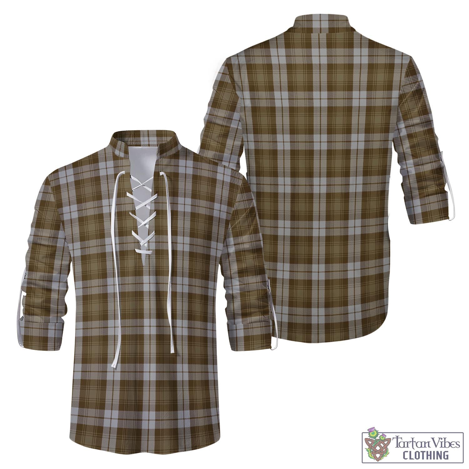 Tartan Vibes Clothing Baillie Dress Tartan Men's Scottish Traditional Jacobite Ghillie Kilt Shirt