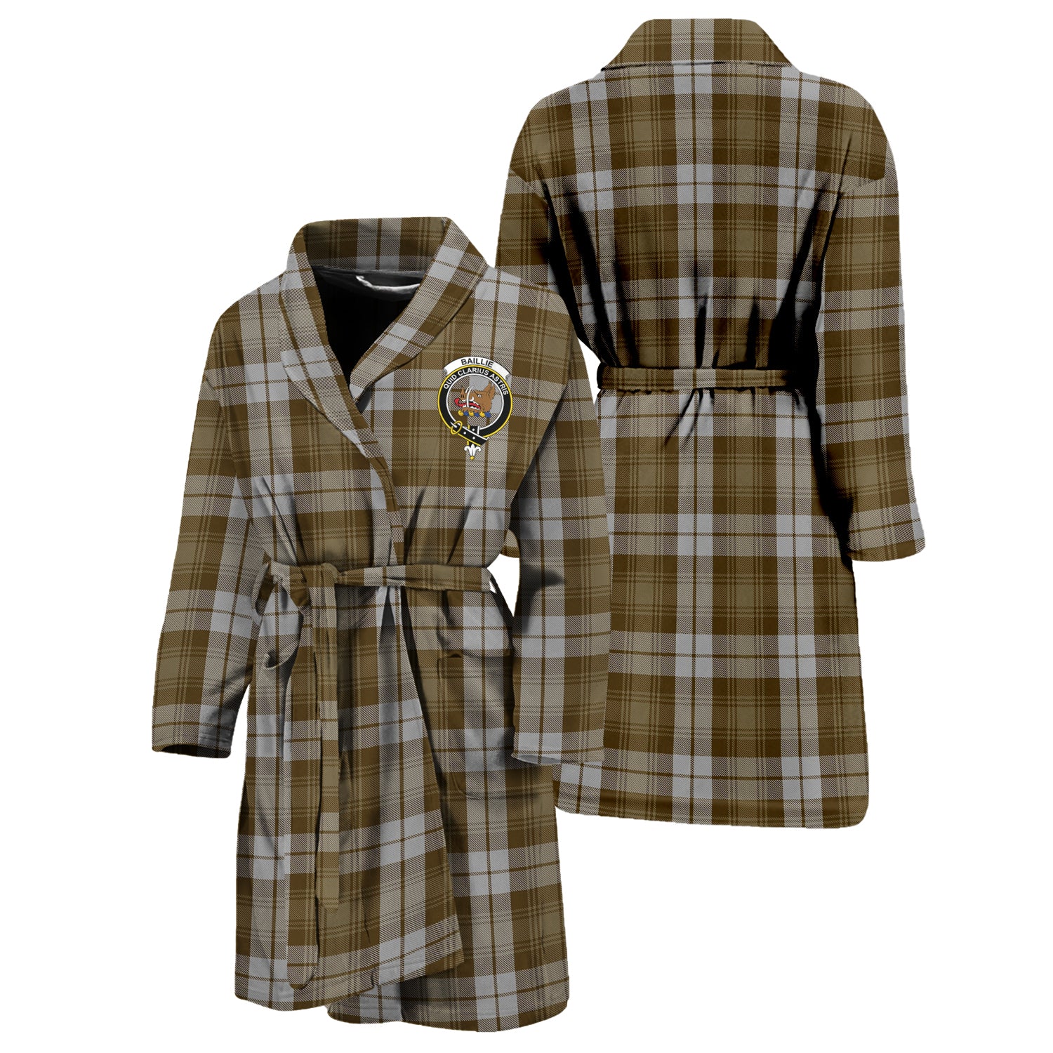 Baillie Dress Tartan Bathrobe with Family Crest Universal Fit - Tartanvibesclothing