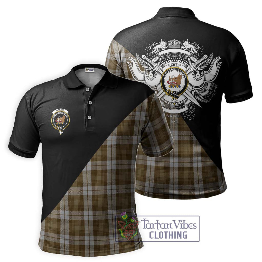 Baillie Dress Tartan Polo Shirt with Family Crest and Military Logo Style Kid - Tartanvibesclothing Shop