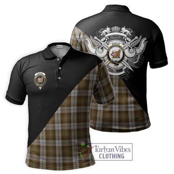 Baillie Dress Tartan Polo Shirt with Family Crest and Military Logo Style