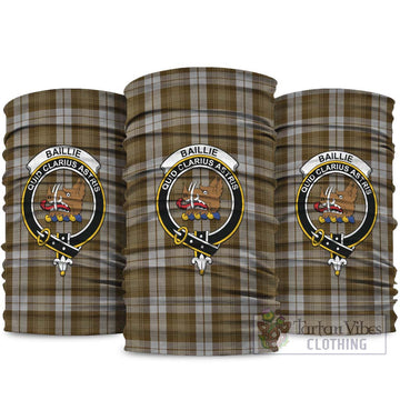 Baillie Dress Tartan Neck Gaiters, Tartan Bandanas, Tartan Head Band with Family Crest