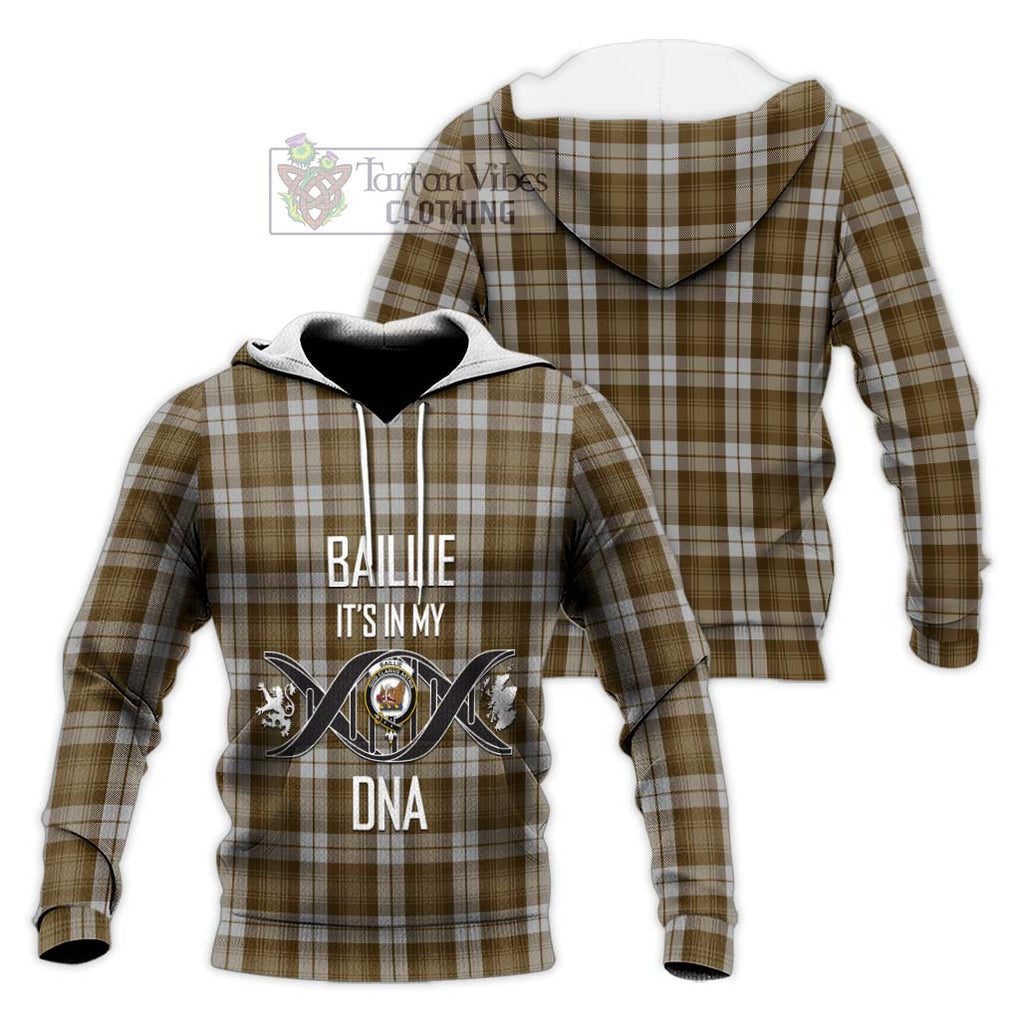 Baillie Dress Tartan Knitted Hoodie with Family Crest DNA In Me Style Unisex Knitted Pullover Hoodie - Tartanvibesclothing Shop