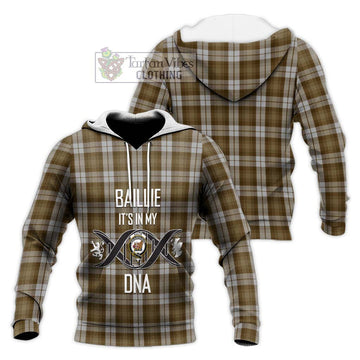 Baillie Dress Tartan Knitted Hoodie with Family Crest DNA In Me Style