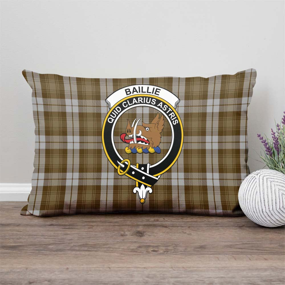 Baillie Dress Tartan Pillow Cover with Family Crest Rectangle Pillow Cover - Tartanvibesclothing
