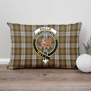 Baillie Dress Tartan Pillow Cover with Family Crest