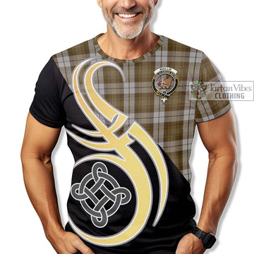 Baillie Dress Tartan T-Shirt with Family Crest and Celtic Symbol Style