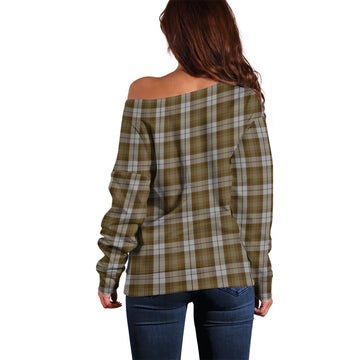 Baillie Dress Tartan Off Shoulder Women Sweater with Family Crest