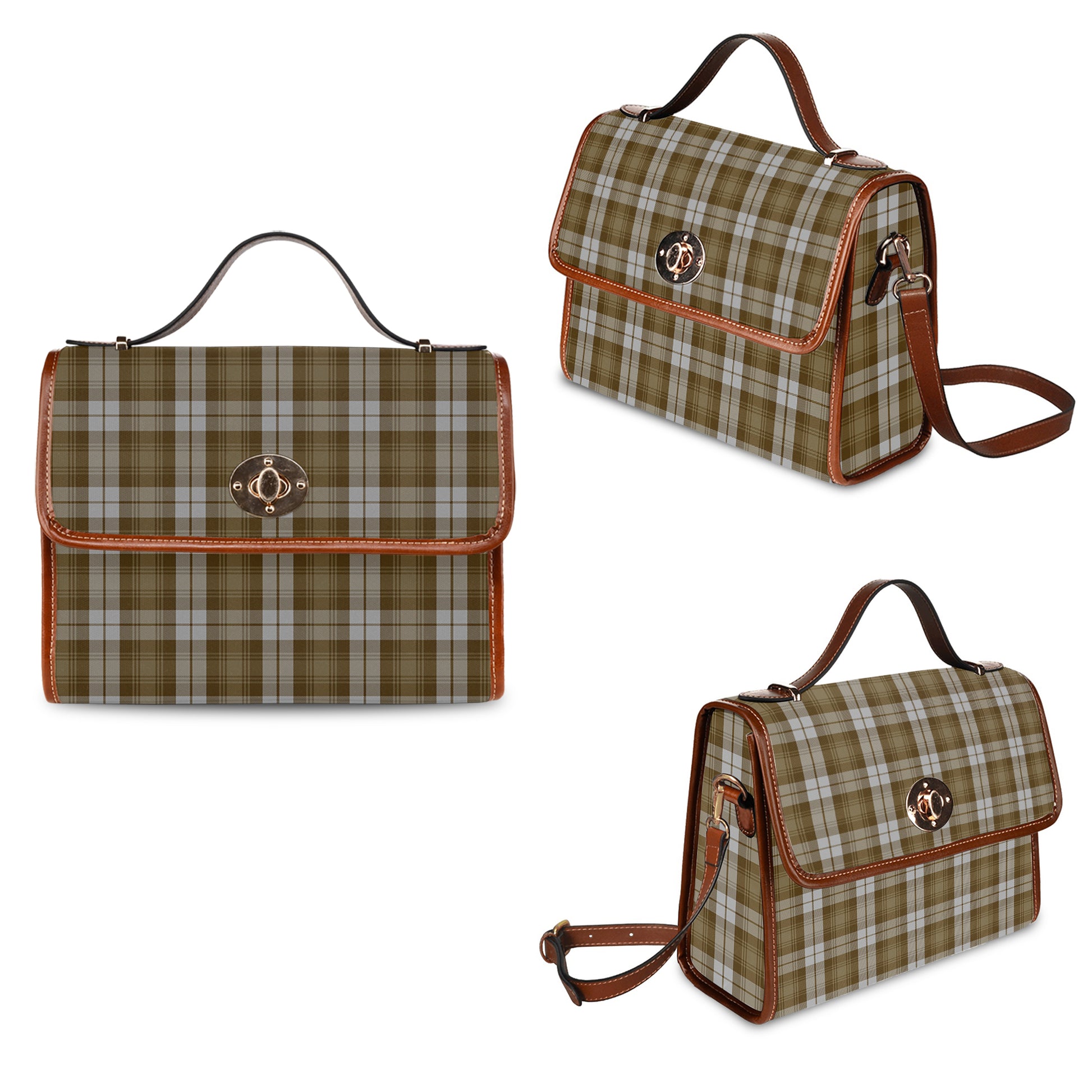 Baillie Dress Tartan Leather Strap Waterproof Canvas Bag - Tartanvibesclothing