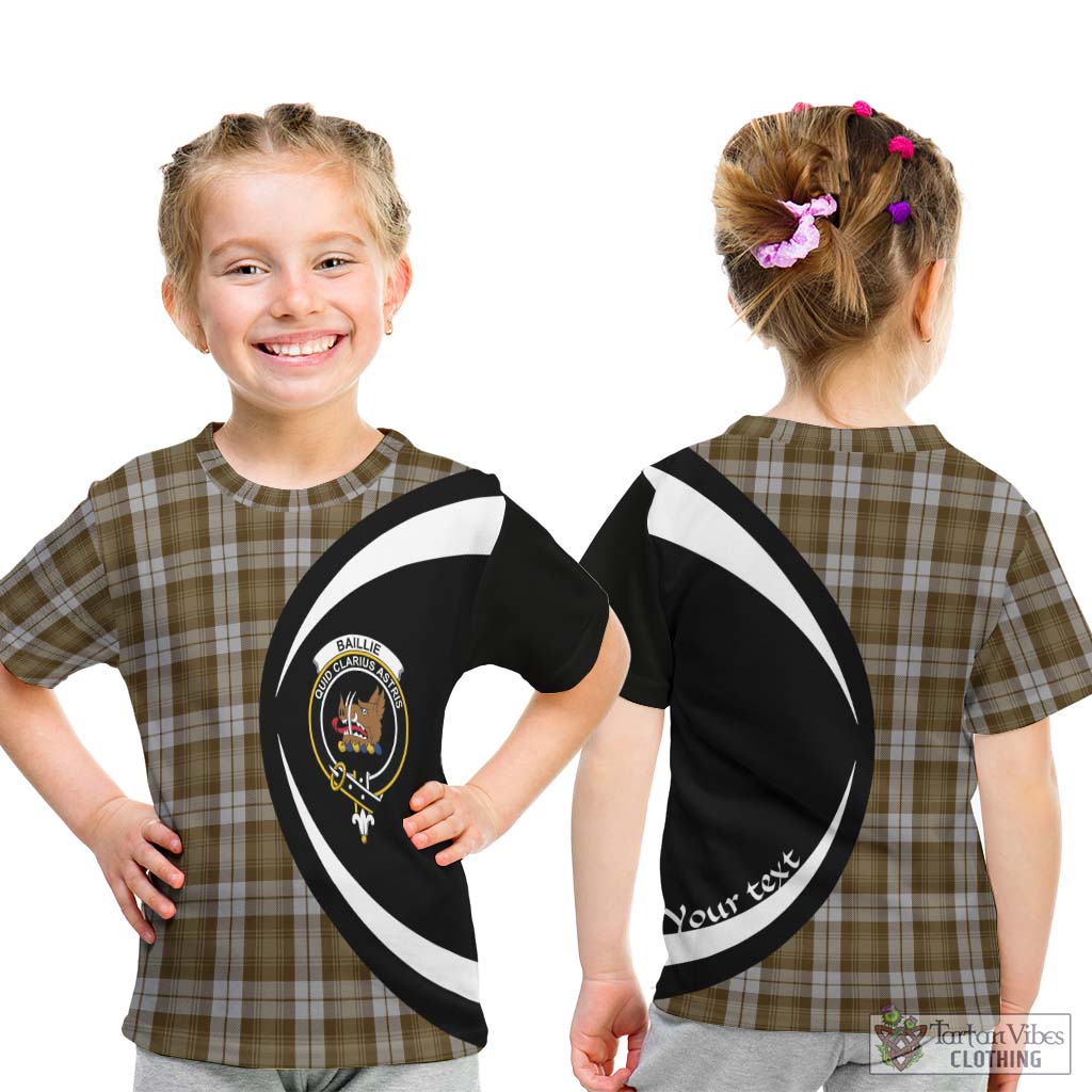 Baillie Dress Tartan Kid T-Shirt with Family Crest Circle Style - Tartan Vibes Clothing