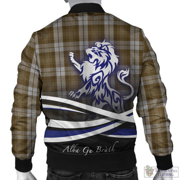 Baillie Dress Tartan Bomber Jacket with Alba Gu Brath Regal Lion Emblem