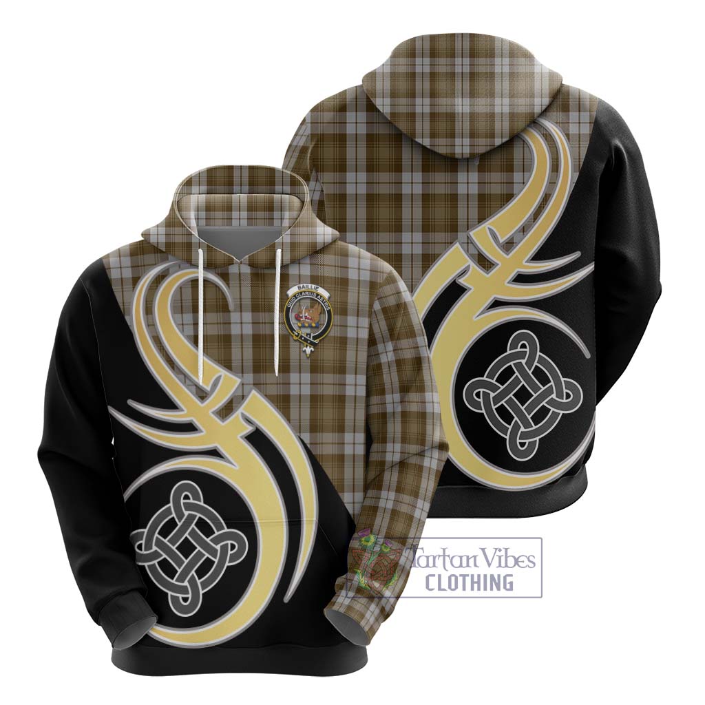 Baillie Dress Tartan Hoodie with Family Crest and Celtic Symbol Style - Tartan Vibes Clothing