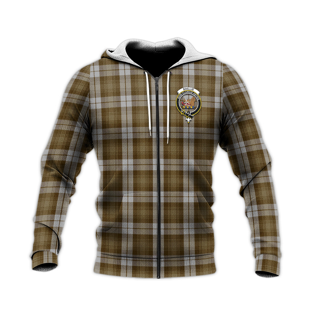 Baillie Dress Tartan Knitted Hoodie with Family Crest Unisex Knitted Zip Hoodie - Tartanvibesclothing