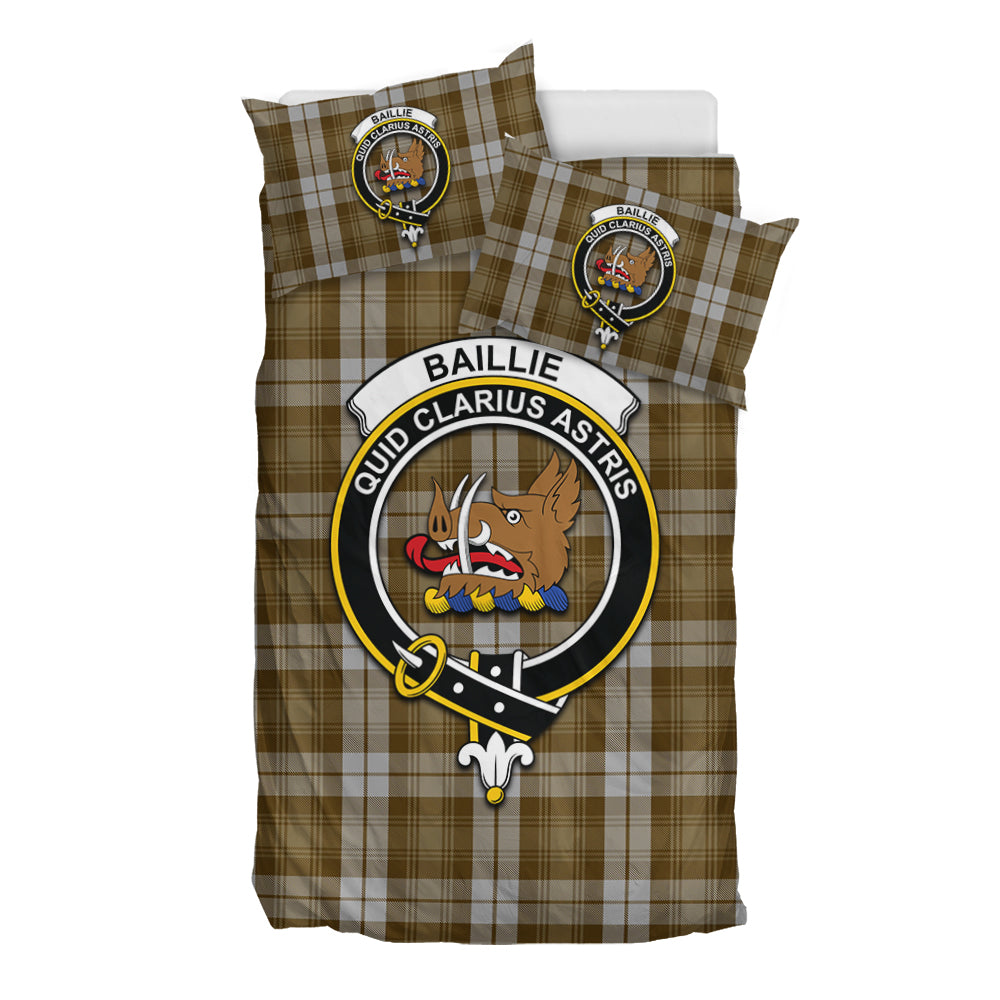 Baillie Dress Tartan Bedding Set with Family Crest - Tartanvibesclothing