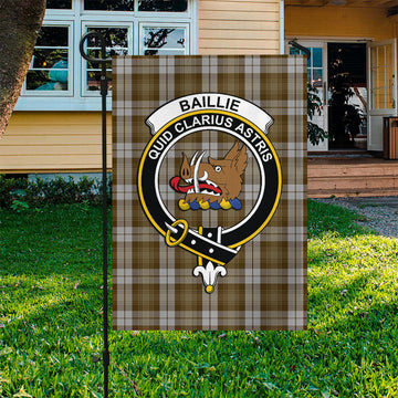 Baillie Dress Tartan Flag with Family Crest