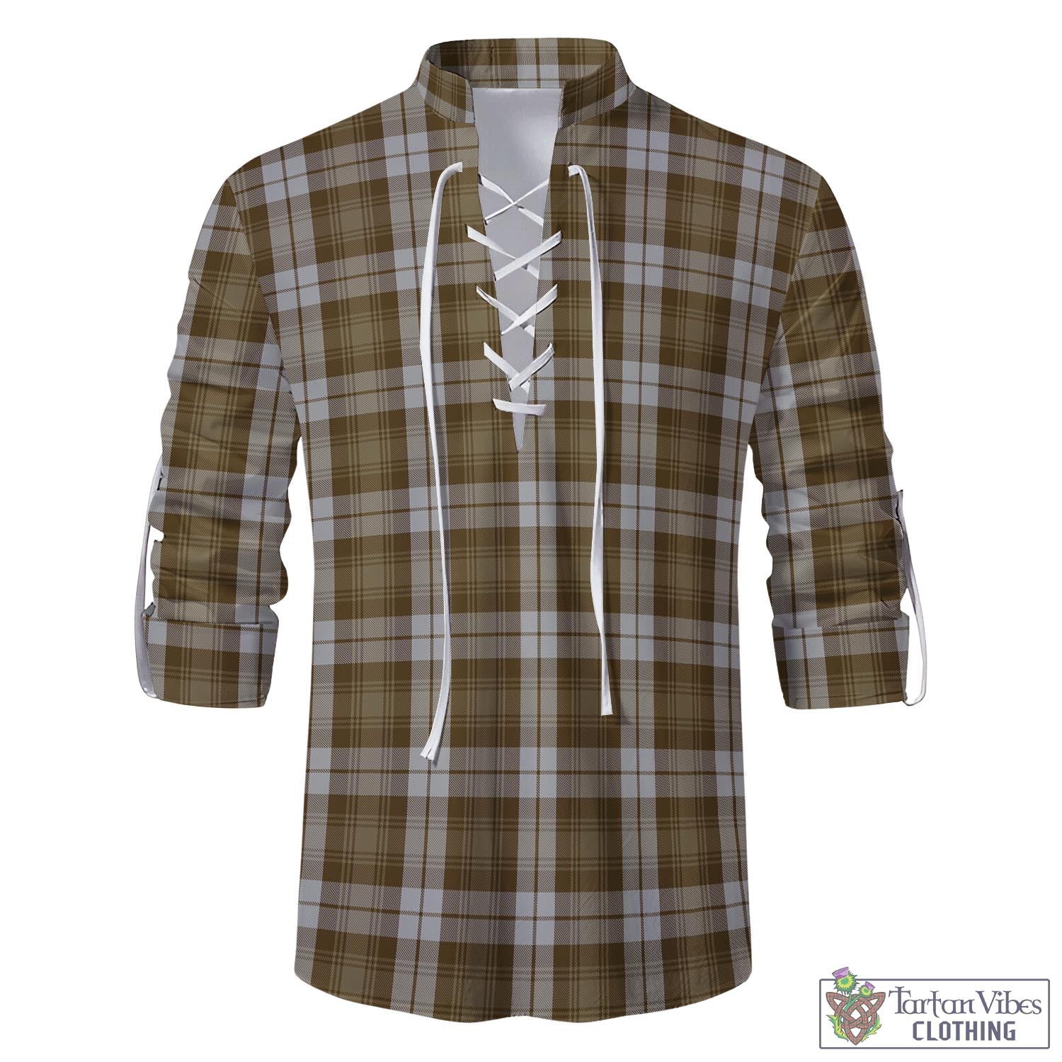 Tartan Vibes Clothing Baillie Dress Tartan Men's Scottish Traditional Jacobite Ghillie Kilt Shirt