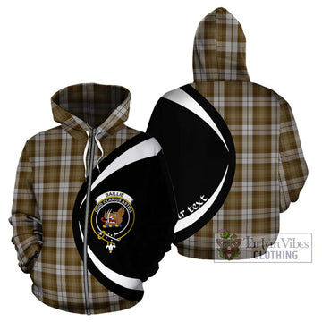 Baillie Dress Tartan Hoodie with Family Crest Circle Style