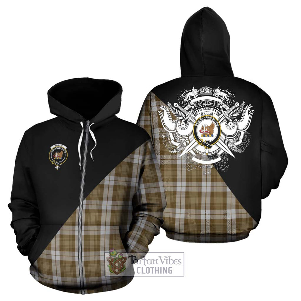 Baillie Dress Tartan Hoodie with Family Crest and Military Logo Style - Tartanvibesclothing Shop