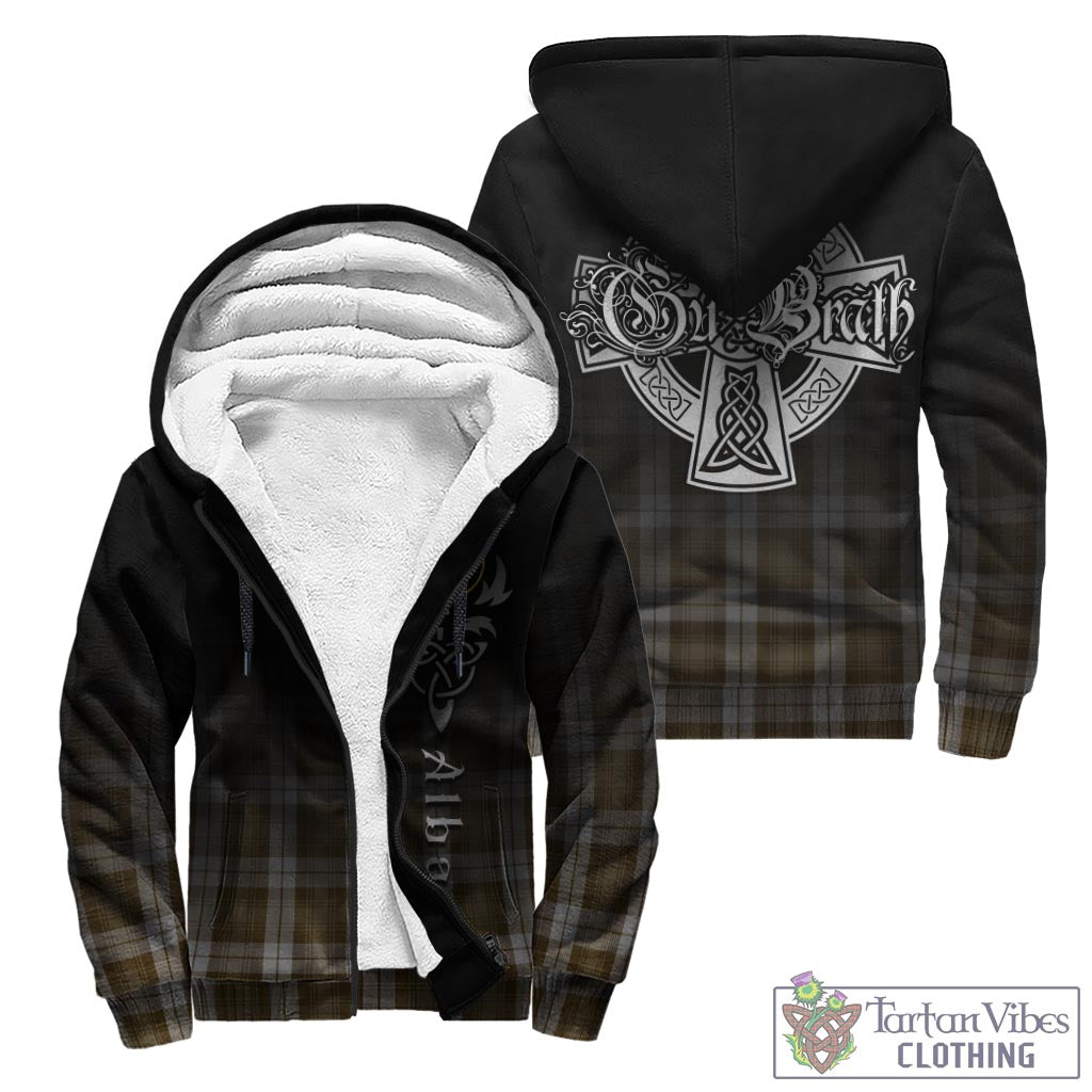 Tartan Vibes Clothing Baillie Dress Tartan Sherpa Hoodie Featuring Alba Gu Brath Family Crest Celtic Inspired