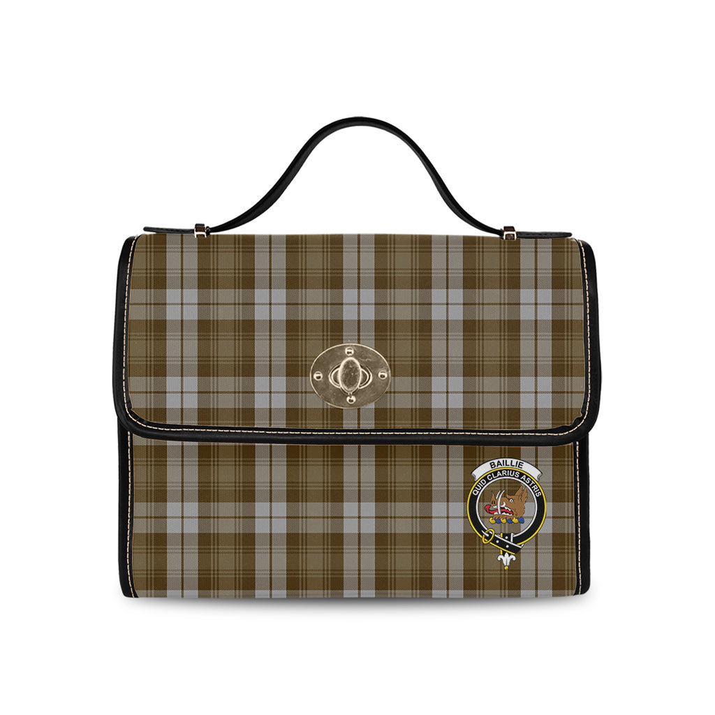 Baillie Dress Tartan Leather Strap Waterproof Canvas Bag with Family Crest - Tartanvibesclothing