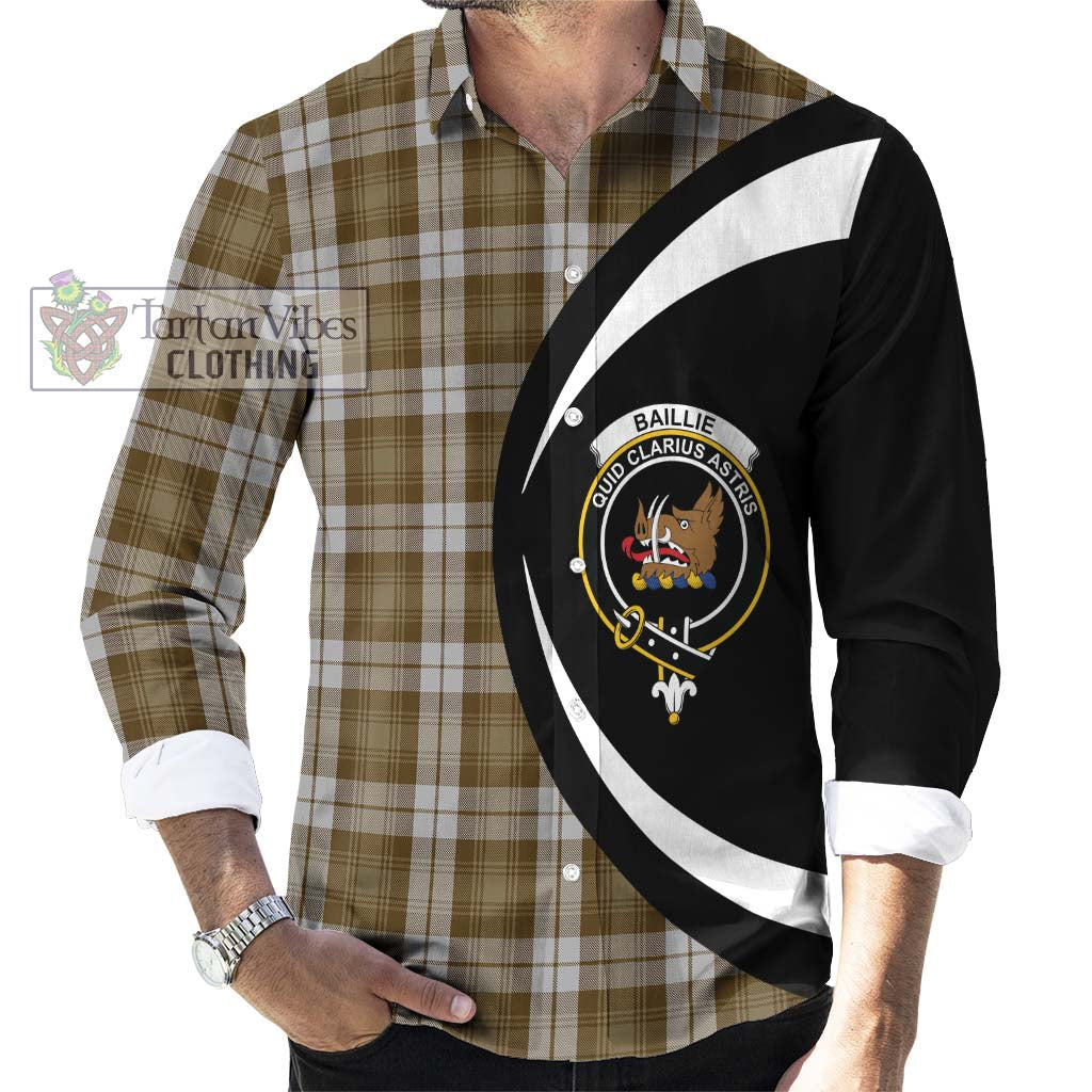 Tartan Vibes Clothing Baillie Dress Tartan Long Sleeve Button Up with Family Crest Circle Style